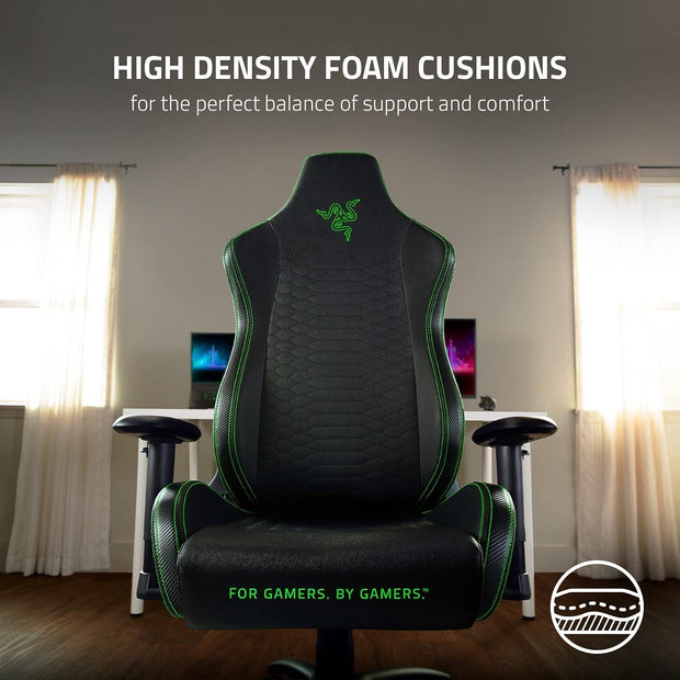 Furniture, Game & Recreation Room Furniture, Gaming Chairs, Home & Kitchen, Video Game ChairsIskur X Ergonomic Gaming Chair Black/Green - Leather Upholstered Adjustable Armrests High-Density Foam Cushions - Premium  from Nobles Store - Just $843.48! Shop now at Nobles Store