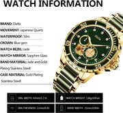 Clothing, Men, Shoes & Jewelry, Watches, Wrist WatchesMen'S Automatic Mechanical Wrist Watches, Luxury Skeleton Watches for Men with Black Green Jade & Steel Strap - Premium  from Nobles Store - Just $669! Shop now at Nobles Store