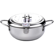Cookware, Dining & Bar, Home & Garden, KitchenJapanese Deep Frying Pot with a Thermometer and a Lid 304 Stainless Steel Kitchen Tempura Fryer Pan 20 24 Cm KC0405 - Premium  from Nobles Store - Just $78.74! Shop now at Nobles Store