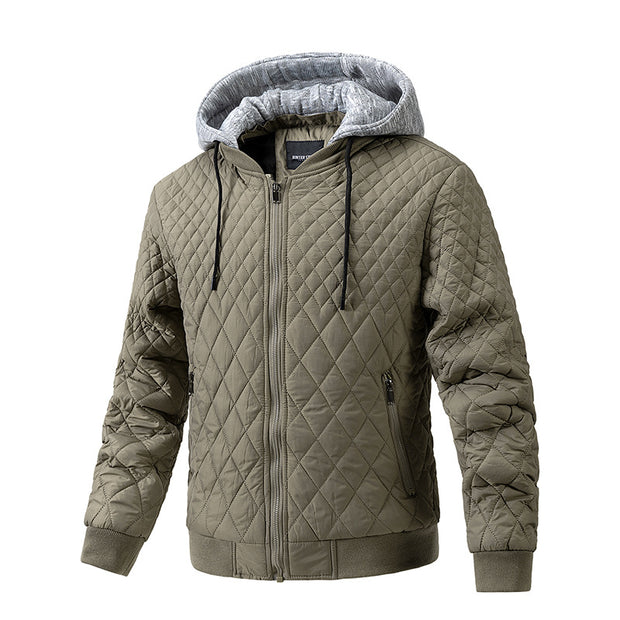 JacketMen's Casual Jacket Quilted Cotton Removable Hood Jacket - Premium 0 from Nobles Store - Just $56.89! Shop now at Nobles Store