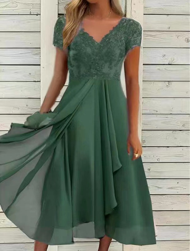 WomenEuropean And American-style Mid-length Chiffon Dress - Premium 0 from Nobles Store - Just $56.67! Shop now at Nobles Store