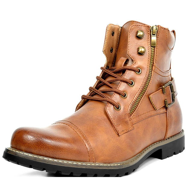 Men, Men Apparel, Men ClothingMen's Double Zipper Heavy Machine Leather Boots - Premium 0 from Nobles Store - Just $68.58! Shop now at Nobles Store
