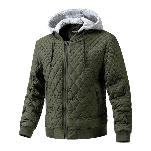 JacketMen's Casual Jacket Quilted Cotton Removable Hood Jacket - Premium 0 from Nobles Store - Just $56.89! Shop now at Nobles Store