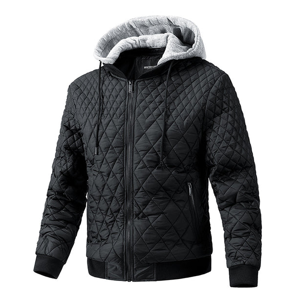 JacketMen's Casual Jacket Quilted Cotton Removable Hood Jacket - Premium 0 from Nobles Store - Just $56.89! Shop now at Nobles Store