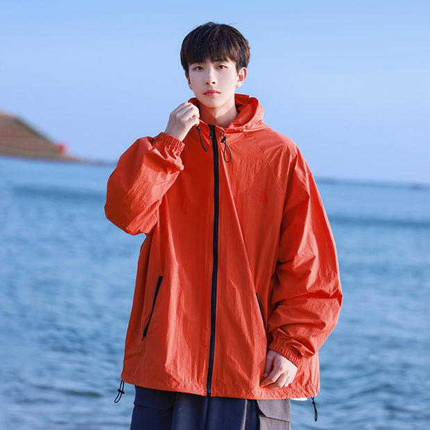 Sun Protection Clothing Men's Summer Thin Loose Hooded Casual Jacket - Premium 0 from Nobles Store - Just $46.54! Shop now at Nobles Store