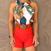 WomenTropical Printing Sleeveless Top Shorts Suit - Premium 0 from Nobles Store - Just $34.73! Shop now at Nobles Store