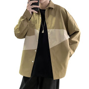 Shirt Men's Long Sleeve Stitching Loose Casual Jacket - Premium 0 from Nobles Store - Just $44.36! Shop now at Nobles Store