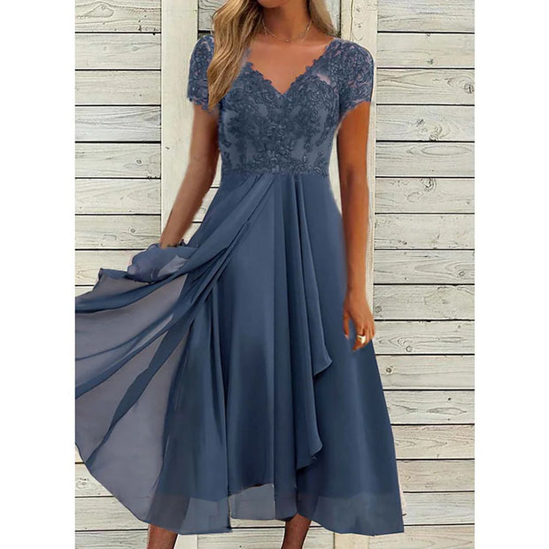 WomenEuropean And American-style Mid-length Chiffon Dress - Premium 0 from Nobles Store - Just $56.67! Shop now at Nobles Store
