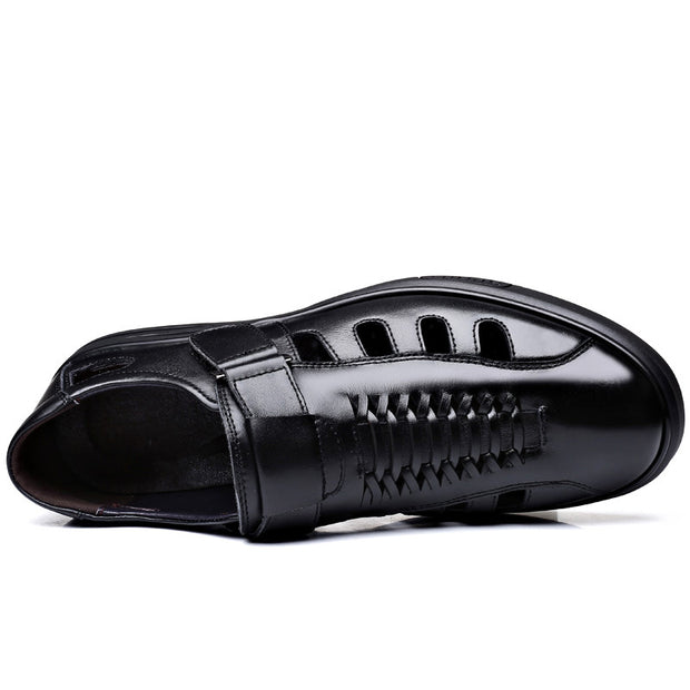 Cowhide Business Formal Wear Hollow Breathable Plus Size Men's Casual Leather Sandals - Premium 0 from Nobles Store - Just $42.70! Shop now at Nobles Store