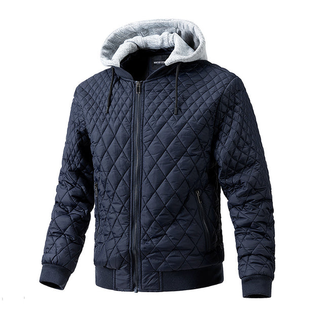 JacketMen's Casual Jacket Quilted Cotton Removable Hood Jacket - Premium 0 from Nobles Store - Just $56.89! Shop now at Nobles Store