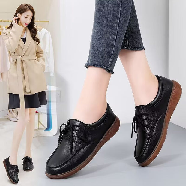 Small Leather Shoes Plus Size Round Toe Flat Bottom - Premium 0 from Nobles Store - Just $52.48! Shop now at Nobles Store