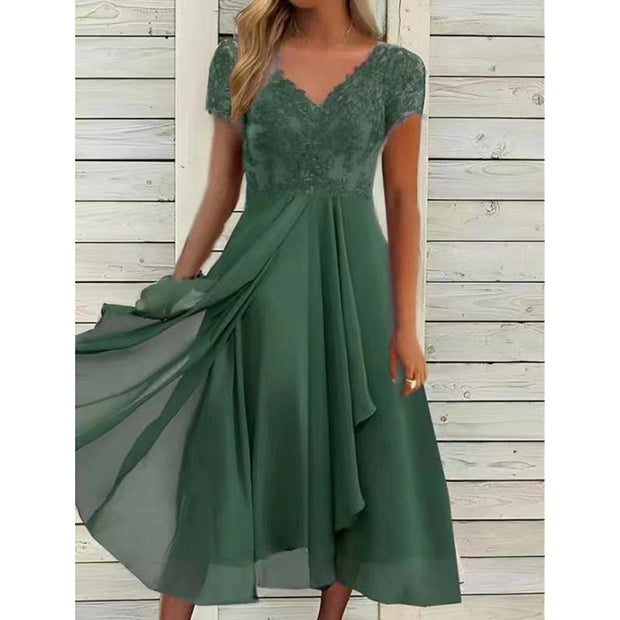 WomenEuropean And American-style Mid-length Chiffon Dress - Premium 0 from Nobles Store - Just $56.67! Shop now at Nobles Store