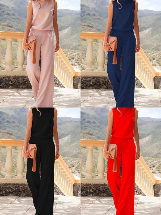 WomenSolid Color Sleeveless Loose Jumpsuit Women - Premium  from Nobles Store - Just $46.26! Shop now at Nobles Store