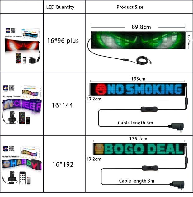 LED Lighting, LED Panel Lights, Lights & LightingRGB LED Car Sign Animation LED Matrix Pixel Panel DIY Programmable Bluetooth App Control LED Panel Flexible Display Light - Premium  from Nobles Store - Just $60.82! Shop now at Nobles Store