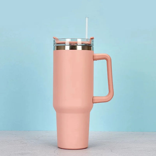 Dining & Bar, Drinkware, Home & Garden, Kitchen40Oz 304 Stainless Steel Insulated Water Bottle,Thermal Coffee Car Cup, Cold Hot Mugs Vacuum Flask with Handle Straw,For Sport - Premium  from Nobles Store - Just $47.98! Shop now at Nobles Store