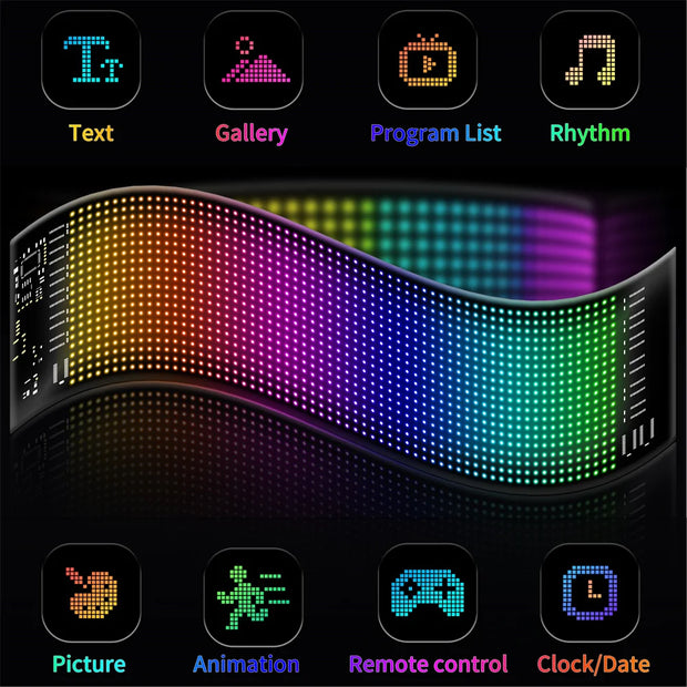 LED Lighting, LED Panel Lights, Lights & LightingRGB LED Car Sign Animation LED Matrix Pixel Panel DIY Programmable Bluetooth App Control LED Panel Flexible Display Light - Premium  from Nobles Store - Just $60.82! Shop now at Nobles Store