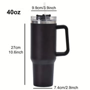 Dining & Bar, Drinkware, Home & Garden, Kitchen40Oz 304 Stainless Steel Insulated Water Bottle,Thermal Coffee Car Cup, Cold Hot Mugs Vacuum Flask with Handle Straw,For Sport - Premium  from Nobles Store - Just $47.98! Shop now at Nobles Store