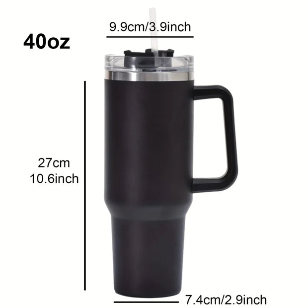 Dining & Bar, Drinkware, Home & Garden, Kitchen40Oz 304 Stainless Steel Insulated Water Bottle,Thermal Coffee Car Cup, Cold Hot Mugs Vacuum Flask with Handle Straw,For Sport - Premium  from Nobles Store - Just $47.98! Shop now at Nobles Store