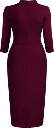 Clothing, Dresses, Shoes & Jewelry, Women, WorkWomen'S Retro Half Collar Ruffle Style Cocktail Pencil Dress - Premium  from Nobles Store - Just $78.13! Shop now at Nobles Store