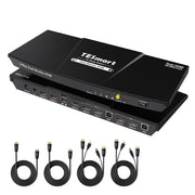 HDMI KVM Switch 2 Monitors 2 Computers 4K@60Hz, USB 2.0, Dual Monitor KVM Switch HDMI 2 Port Extended Display, EDID Emulators, L/R Audio, Hotkey Switch, Button Switch with Input Cables