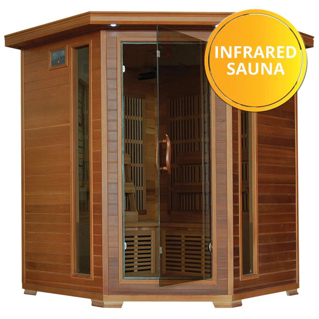 All categories4-Person Cedar Corner Infrared Sauna with 10 Carbon Heaters - Premium  from Nobles Store - Just $4870.12! Shop now at Nobles Store