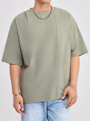 Men Apparel, Men Clothing, Men T-Shirts, Men TopsManfinity Hypemode Loose Fit Solid Color Drop Shoulder T-Shirt for Men - Premium  from Nobles Store - Just $22.52! Shop now at Nobles Store