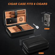 Home & Garden, Household Merchandises, Lighters & Smoking AccessoriesCigar Humidor, Cedar Wood Cigar Case with Cigar Lighter, V Cut Cigar Cutter,Cigar Holder 3 in 1 Travel Cigar Humidor Box - Premium  from Nobles Store - Just $65.79! Shop now at Nobles Store