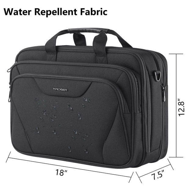 Large 17.3" Laptop Messenger Carrying Bag, Black