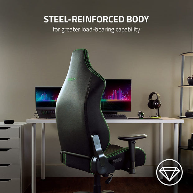 Furniture, Game & Recreation Room Furniture, Gaming Chairs, Home & Kitchen, Video Game ChairsIskur X Ergonomic Gaming Chair Black/Green - Leather Upholstered Adjustable Armrests High-Density Foam Cushions - Premium  from Nobles Store - Just $843.48! Shop now at Nobles Store