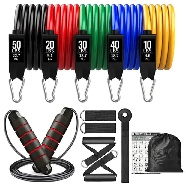 accessory, exercise, fitness, gym, indoor, outdoorFitness Exercises Resistance Bands Set - Premium  from Nobles Store - Just $59.97! Shop now at Nobles Store
