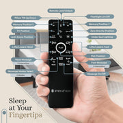 Harmony Adjustable Bed Base, Head and Foot Lift, Massage, Under-Bed Lights, USB, Gel Memory, Zero Gravity Smart Frame - Queen