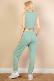 Clothing, Dresses, Shoes & Jewelry, WomenFrench Terry Elastic Waist Tank Top & Joggers Set (CAPELLA) - Premium  from Nobles Store - Just $42.87! Shop now at Nobles Store