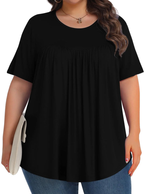 Clothing, Plus Size Tops, Womens PlusWomens plus Size Tops Tunic Short Sleeve Shirts Floral Blouses Loose Summer Tops - Premium  from Nobles Store - Just $24.53! Shop now at Nobles Store