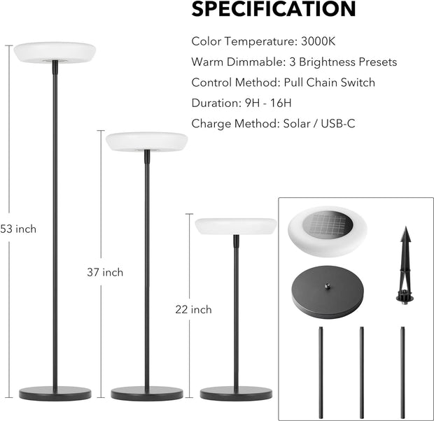 Home Improvements & Tools, Lighting & Ceiling FansMinimalist Solar Powered Outdoor Floor Lamp - Premium  from Nobles Store - Just $78.99! Shop now at Nobles Store