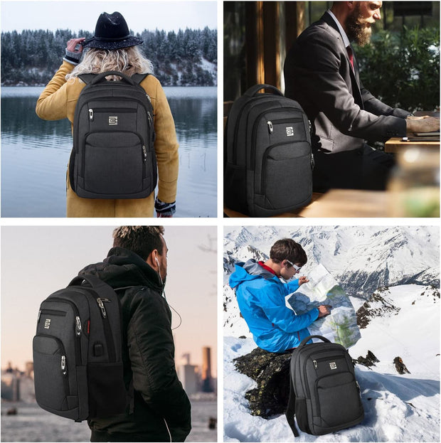 Backpacks, Bags, Cases & Sleeves, Computers & Accessories, Electronics, Laptop AccessoriesLaptop Backpack,Business Travel anti Theft Slim Durable Laptops Backpack with USB Charging Port,Water Resistant College Computer Bag for Women & Men Fits 15.6 Inch Laptop and Notebook - Black - Premium  from Nobles Store - Just $53.32! Shop now at Nobles Store