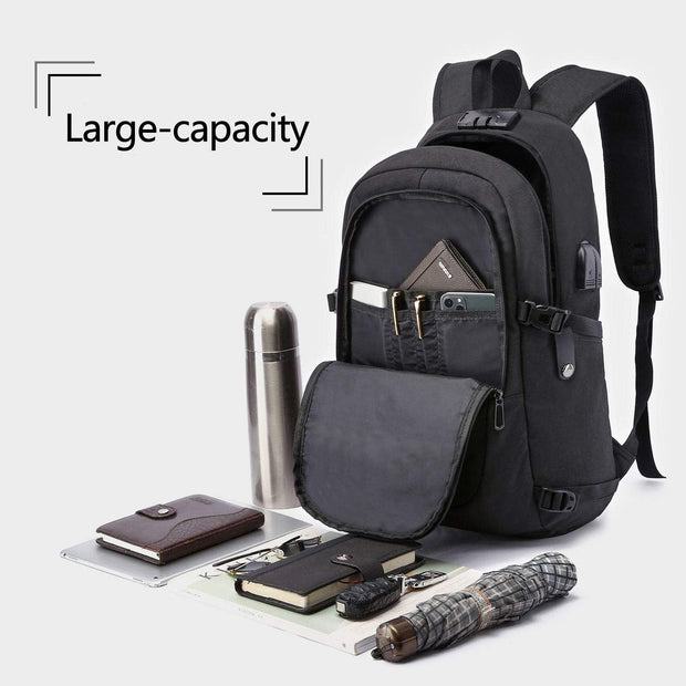 Backpacks, Bags, Cases & Sleeves, Computers & Accessories, Electronics, Laptop AccessoriesAnti-Theft Travel Laptop Backpack with USB Charging Port Lock,Water Resistant Slim Work Computer Bag for Men College Bookbags Fits 15.6 Inch Laptop - Premium  from Nobles Store - Just $45.65! Shop now at Nobles Store