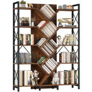 Mong 70" H X 55"W Display Shelves Wood Etagere Bookcase