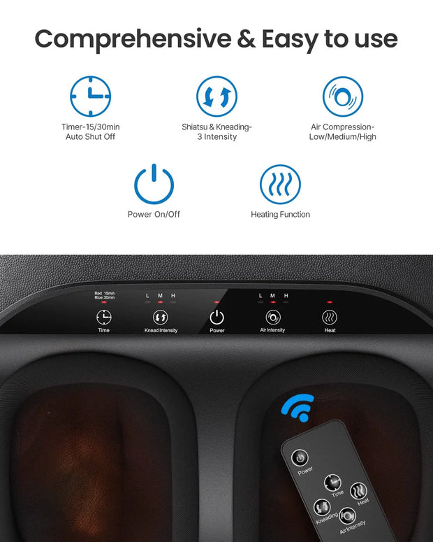 Health and Medicine, Massage, Shop all MassagersFoot Massager Machine with Heat, Shiatsu Deep Kneading, Fit’S Feet up to Men Size 12 Remote Control - Premium  from Nobles Store - Just $210.84! Shop now at Nobles Store