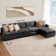 Furniture, Home, Living Room Furniture, Sectional Couches & SofasModular Sectional Sofa, 5 Seat Convertible Oversized U Shaped Sofa Couch with Storage Ottomans, Dark Grey - Premium  from Nobles Store - Just $889.78! Shop now at Nobles Store