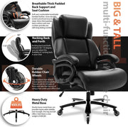Furniture, Home & Kitchen, Home Office Chairs, Home Office Desk Chairs, Home Office FurnitureBig and Tall 400Lbs Office Chair- Adjustable Lumbar Support Heavy Duty Metal Base Quiet Rubber Wheels High Back Large Executive Computer Desk Chair, Ergonomic Design for Back Pain, Black - Premium  from Nobles Store - Just $441.86! Shop now at Nobles Store