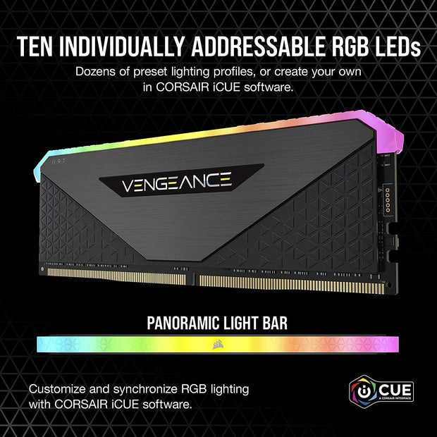 Computer Components, Computers & Accessories, Electronics, Internal Components, MemoryVENGEANCE RGB RT 32GB (2X16Gb) DDR4 3600 (PC4-28800) C18 1.35V Desktop Memory - Premium  from Nobles Store - Just $164.46! Shop now at Nobles Store