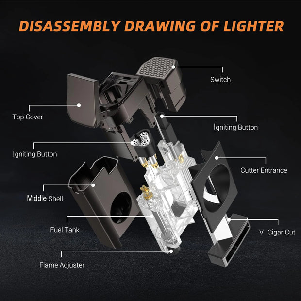 Home & Garden, Household Merchandises, Lighters & Smoking AccessoriesCigar Humidor, Cedar Wood Cigar Case with Cigar Lighter, V Cut Cigar Cutter,Cigar Holder 3 in 1 Travel Cigar Humidor Box - Premium  from Nobles Store - Just $65.79! Shop now at Nobles Store