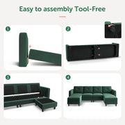 All categoriesU Shaped Sectional Couch Upholstered Sofa Couch with Chaise - Premium  from Nobles Store - Just $822.99! Shop now at Nobles Store