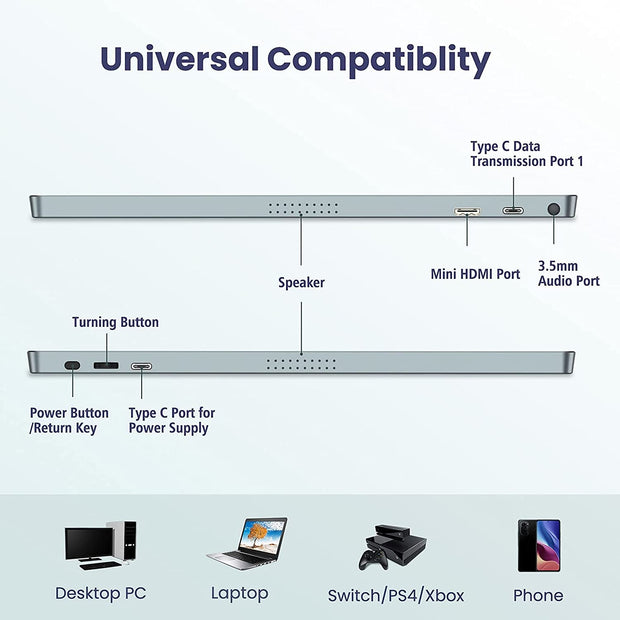 Computers & Accessories, Electronics, MonitorsPortable Monitor -15.6'' FHD 1080P HDMI Portable Monitor for Laptop, USB-C Computer Display Monitor HDR IPS Eye Care Screen W/Smart Cover & 2 Speakers, Plug & Play, for PC Phone Mac Xbox PS5 - Premium  from Nobles Store - Just $213.76! Shop now at Nobles Store