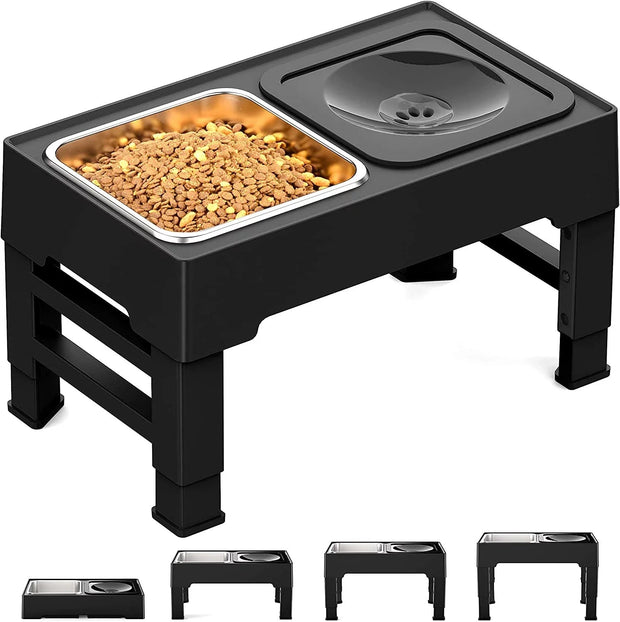 Automatic Dog Feeders, Dog Bowls and Accessories, Dogs, PetsElevated Dog Bowls for Large Dogs, Raised Dog Bowl Stand with No Spill Dog Water Bowl & Stainless Steel Dog Food Bowl, 4 Heights Adjustable for Small Medium Large Dogs and Pets - Premium  from Nobles Store - Just $38.64! Shop now at Nobles Store