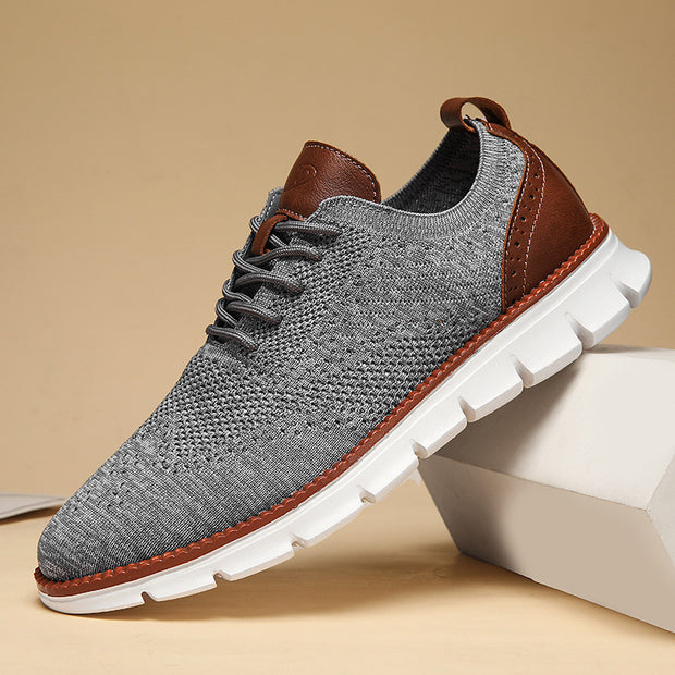 nullBritish Brogue Casual Men's Shoes Fashionable Flying Woven Surface Breathable Lightweight Sneaker - Premium 0 from null - Just $87.58! Shop now at Nobles Store