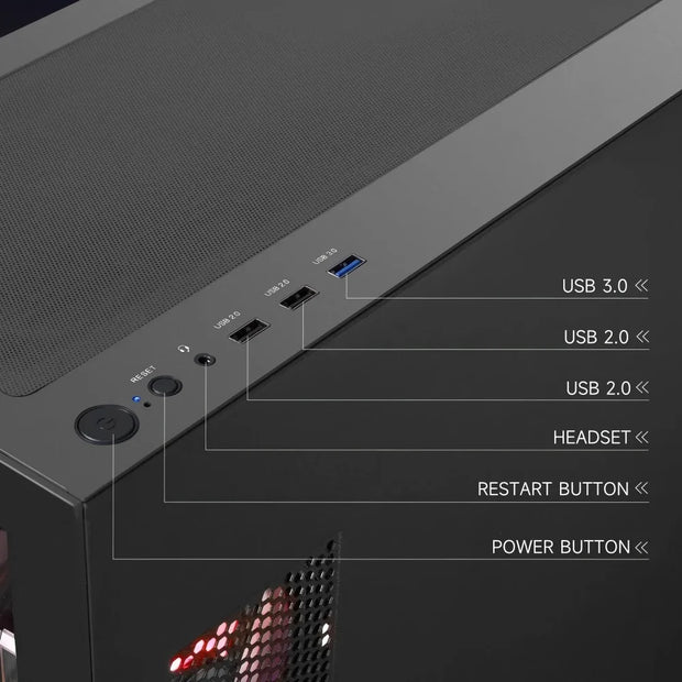 Gaming Desktop PC, Ryzen 7 9700X, RTX5070 12GB,1TB SSD, 32GB DDR5, Black, Windows 11 Home