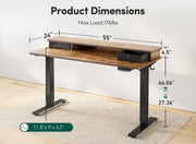Furniture, Home & Kitchen, Home Office Desks, Home Office Furniture55 X 24 Inch Height Adjustable Electric Standing Desk with Double Drawer - Premium  from Nobles Store - Just $395.54! Shop now at Nobles Store