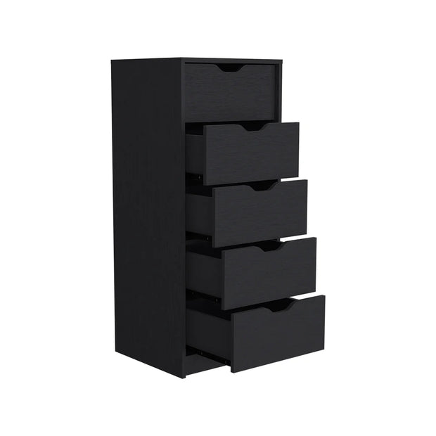 Bedroom Furniture, Furniture, Home & GardenDresser Kamran, Five Drawers Narrow, Black Wengue Finish - Premium  from Nobles Store - Just $176.77! Shop now at Nobles Store