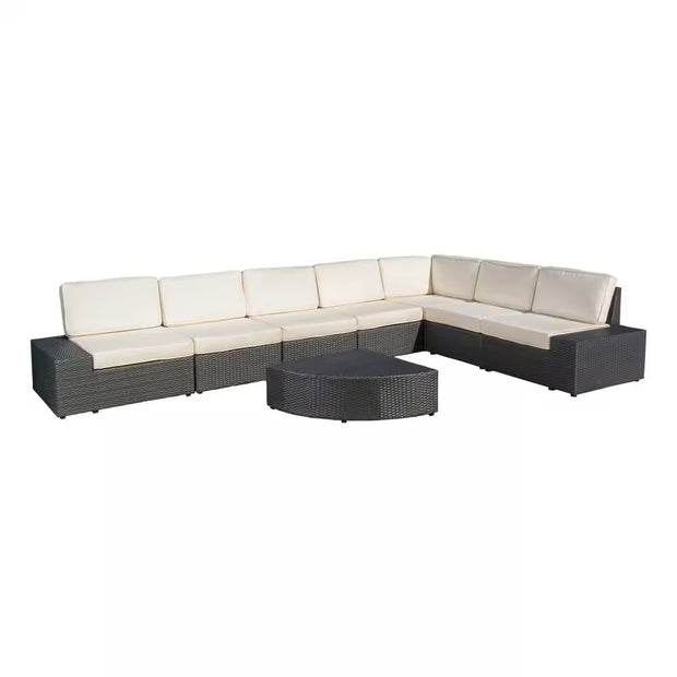 Outdoor Lounge Furniture, Outdoor Sectionals, Outdoors, Patio Furniture8-Piece Wicker Patio Sectional Seating Set with White Cushions - Premium  from Nobles Store - Just $1795.95! Shop now at Nobles Store